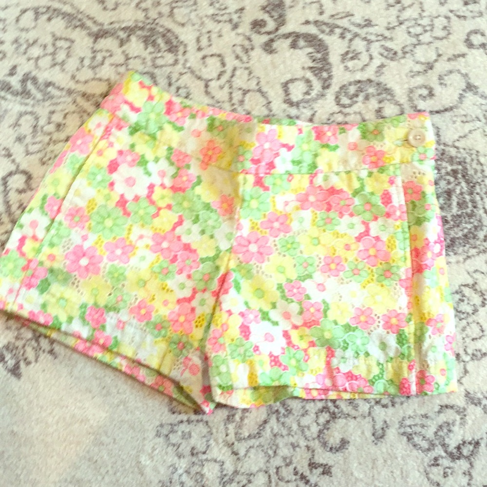 Lilly Pulitzer - Colorful Flower Eyelet Shorts